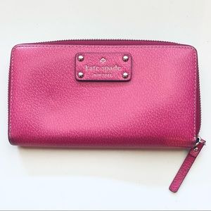 Kate Spade Neda Wellesley Leather Snap Dragon Zip Around Wallet